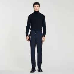 Pantalons & Shorts*SANDRO Pantalon Droit élastiqué Marine