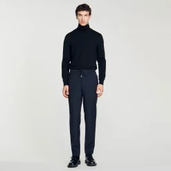 Pantalons & Shorts*SANDRO Pantalon Droit élastiqué Marine