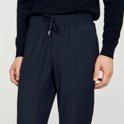Pantalons & Shorts*SANDRO Pantalon Droit élastiqué Marine
