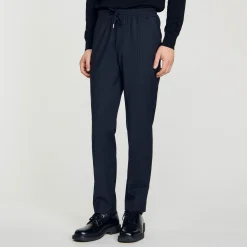 Pantalons & Shorts*SANDRO Pantalon Droit élastiqué Marine