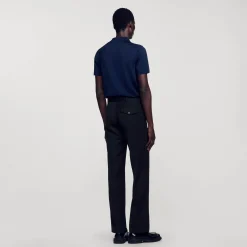 Pantalons & Shorts*SANDRO Pantalon En Laine Mélangée Noir