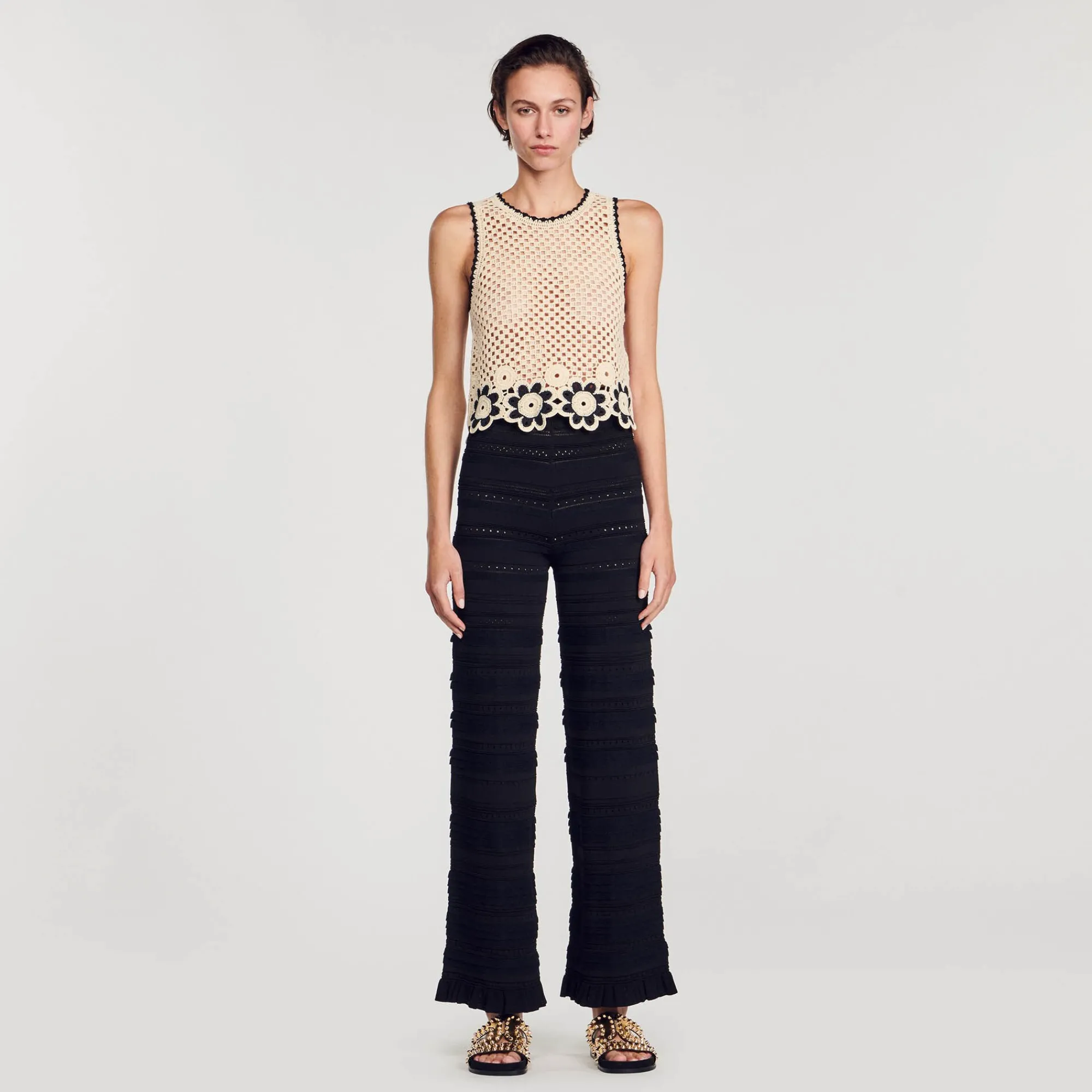 Ensembles|Pantalons & Jeans*SANDRO Pantalon En Maille Noir