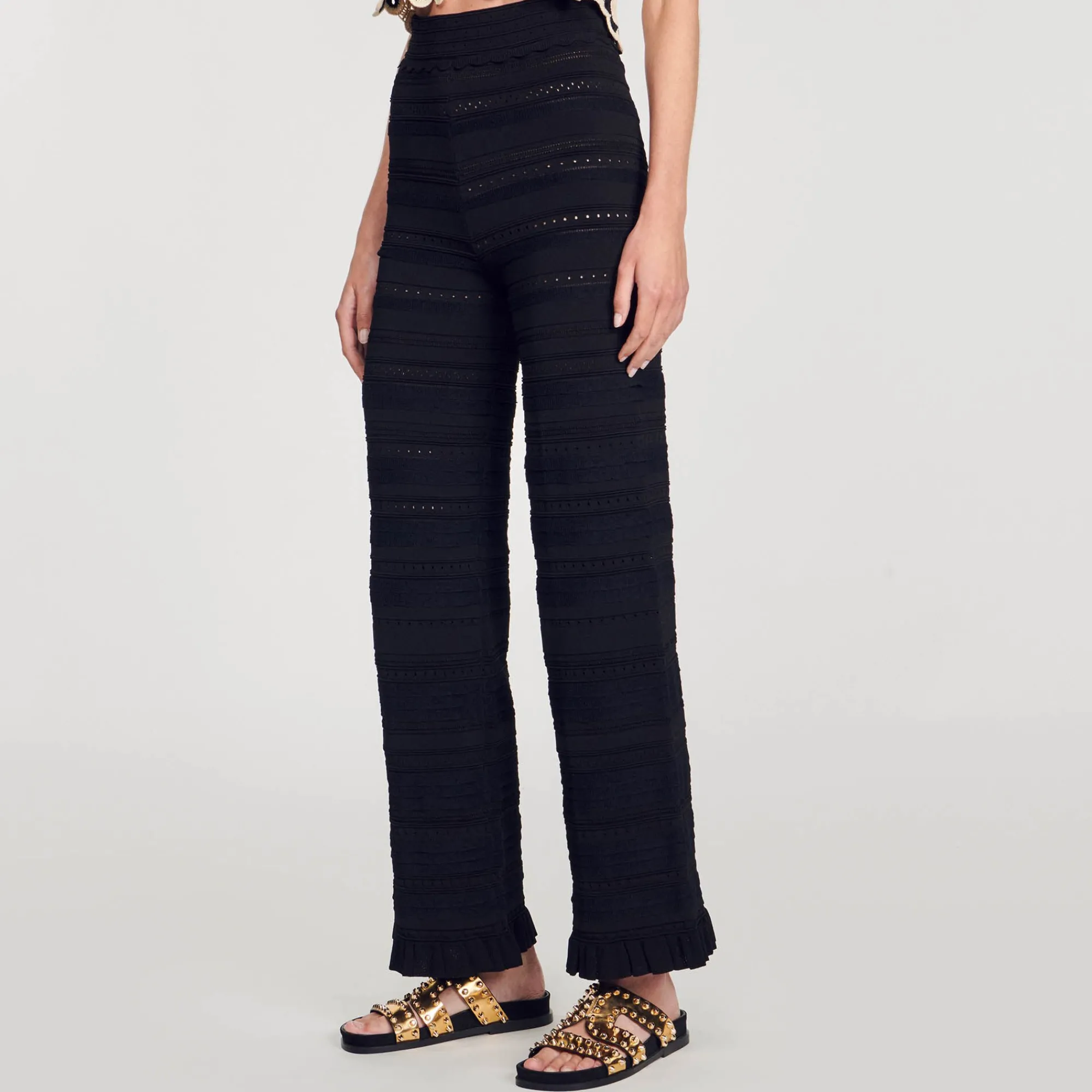 Ensembles|Pantalons & Jeans*SANDRO Pantalon En Maille Noir
