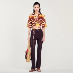 Pantalons & Jeans*SANDRO Pantalon En Maille Marron