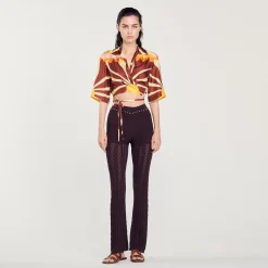 Pantalons & Jeans*SANDRO Pantalon En Maille Marron