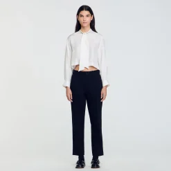 Pantalons & Jeans*SANDRO Pantalon En Matière Technique Noir