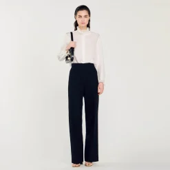 Pantalons & Jeans*SANDRO Pantalon En Tweed Noir