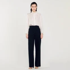 Pantalons & Jeans*SANDRO Pantalon En Tweed Noir