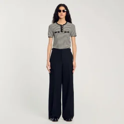 Pantalons & Jeans*SANDRO Pantalon Large Noir