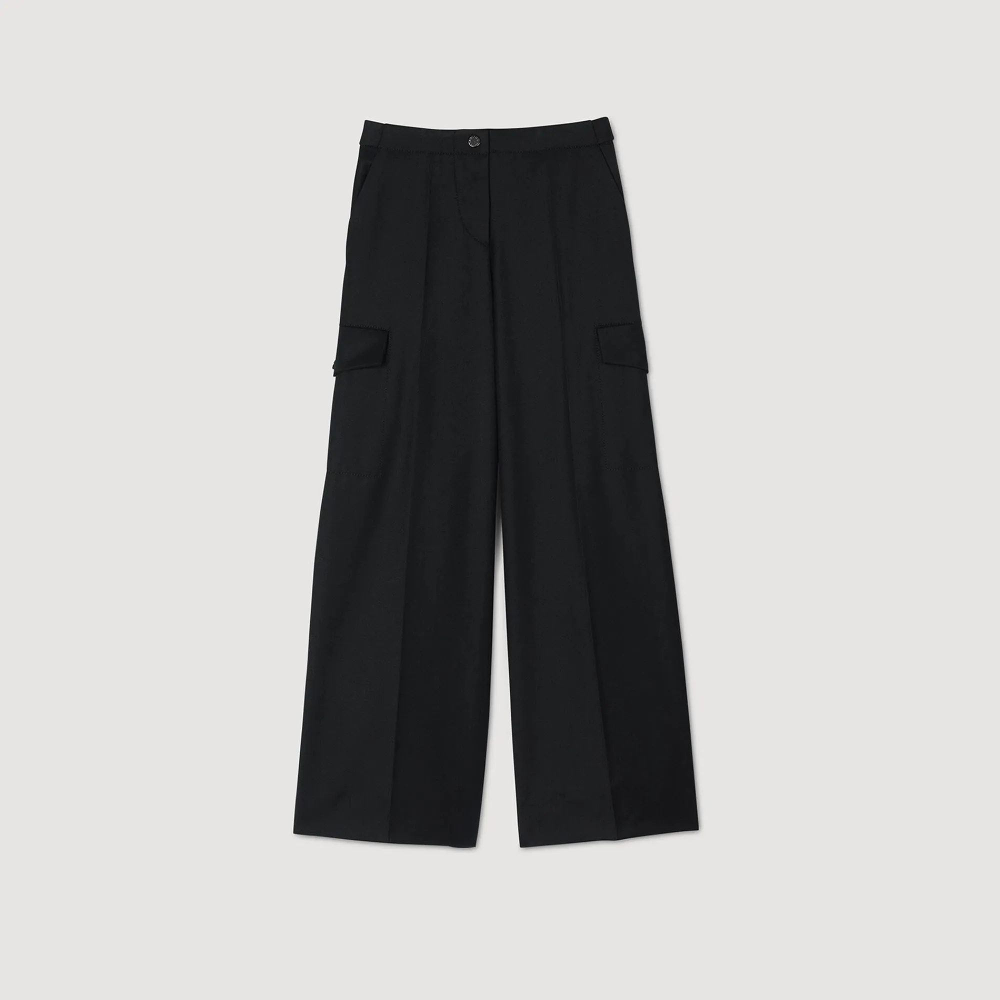 Pantalons & Jeans*SANDRO Pantalon Large Noir