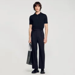 Pantalons & Shorts*SANDRO Pantalon Large Noir