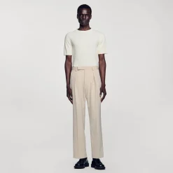 Pantalons & Shorts*SANDRO Pantalon Large Beige