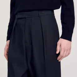 Pantalons & Shorts*SANDRO Pantalon Large à Plis Marine