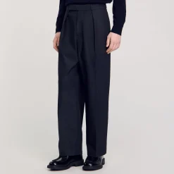 Pantalons & Shorts*SANDRO Pantalon Large à Plis Marine
