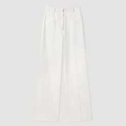Pantalons & Jeans*SANDRO Pantalon Large En Toile blanc