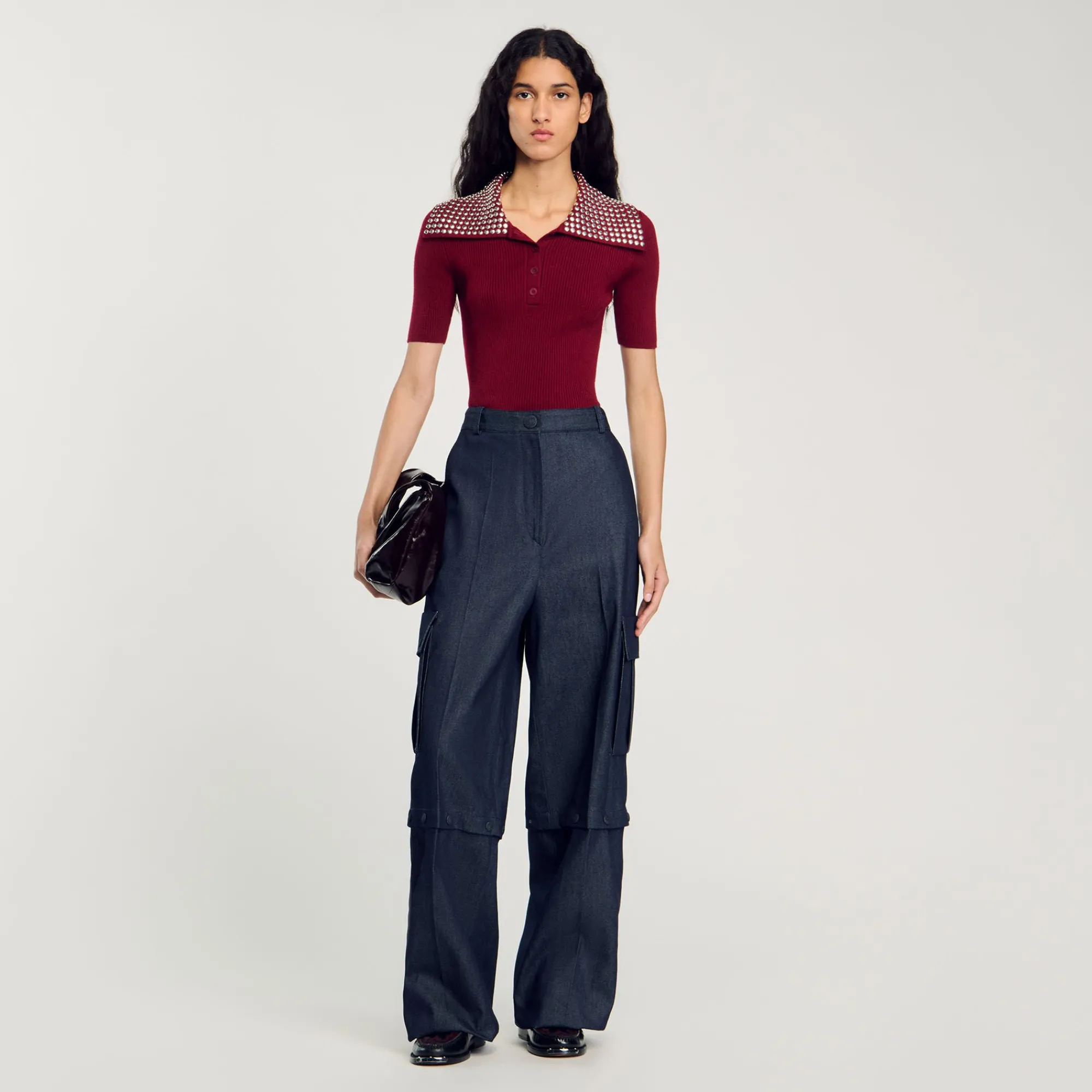 Pantalons & Jeans*SANDRO Pantalon Modulable En Jean Bleu brut