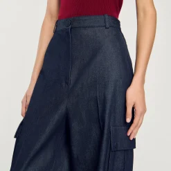 Pantalons & Jeans*SANDRO Pantalon Modulable En Jean Bleu brut