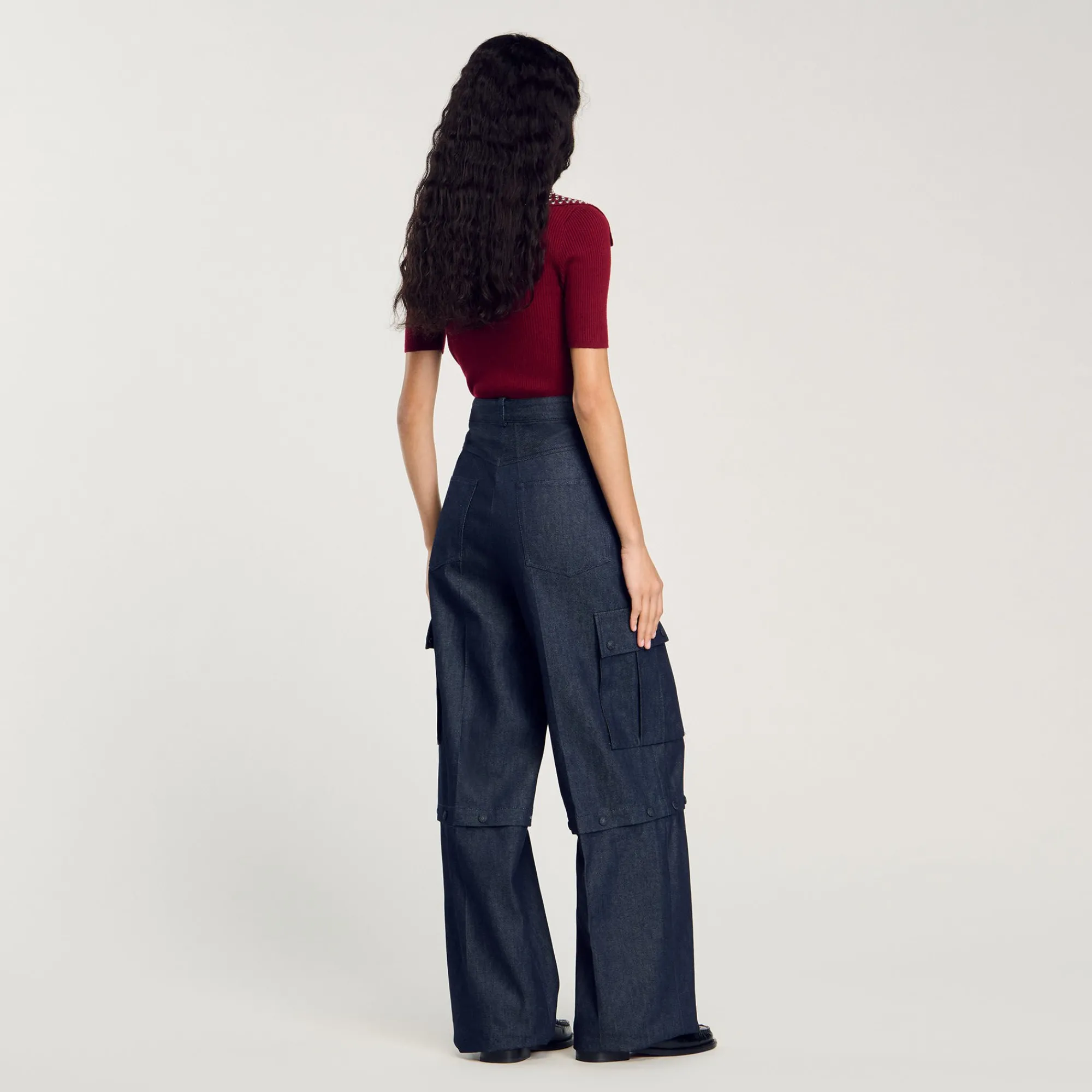 Pantalons & Jeans*SANDRO Pantalon Modulable En Jean Bleu brut