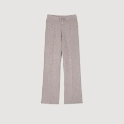 Ensembles|Pantalons & Jeans*SANDRO Pantalon Strassé En Maille Beige