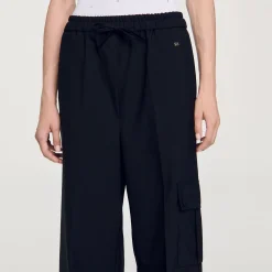 Pantalons & Jeans*SANDRO Pantalon Taille élastiquée Noir
