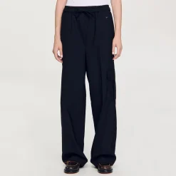 Pantalons & Jeans*SANDRO Pantalon Taille élastiquée Noir