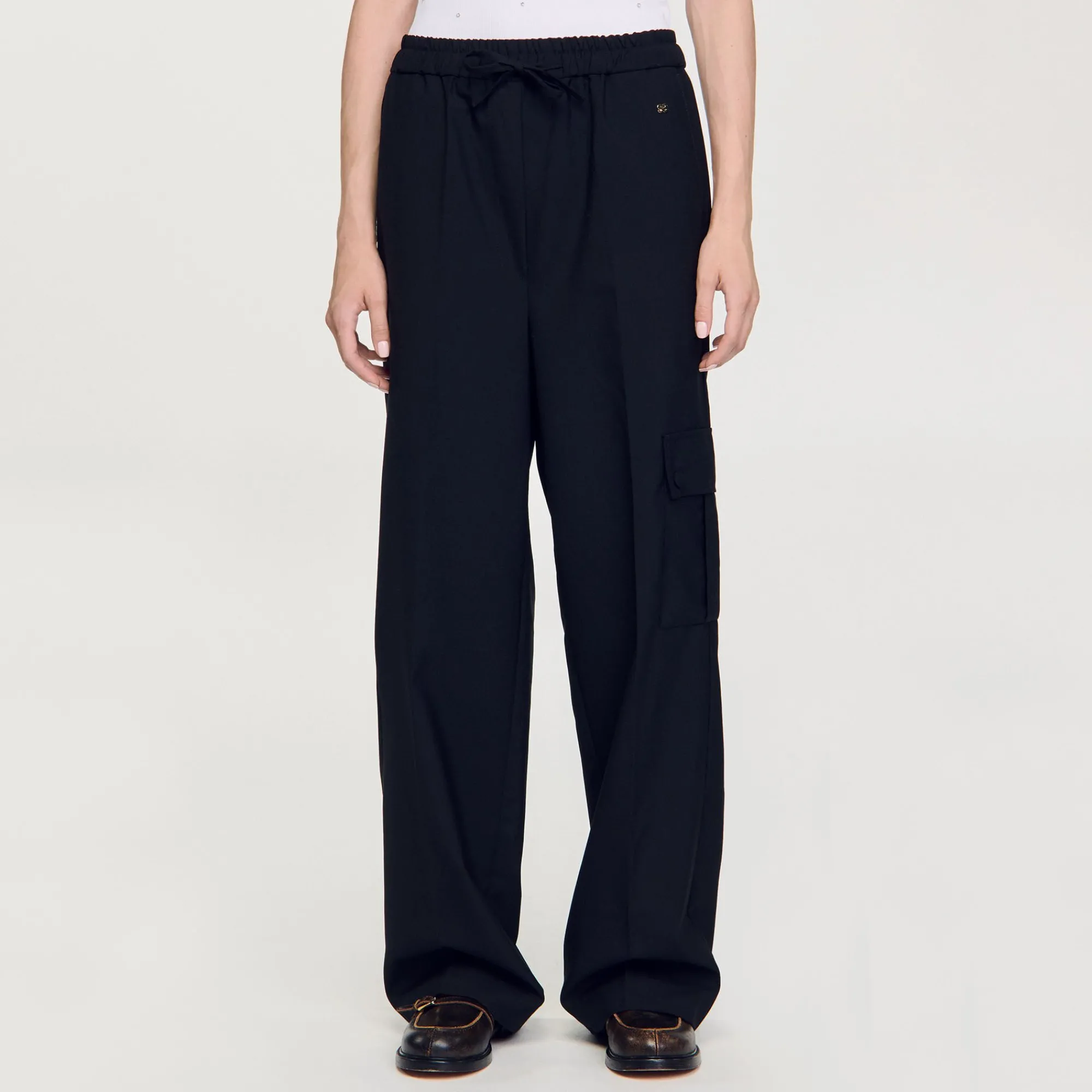 Pantalons & Jeans*SANDRO Pantalon Taille élastiquée Noir