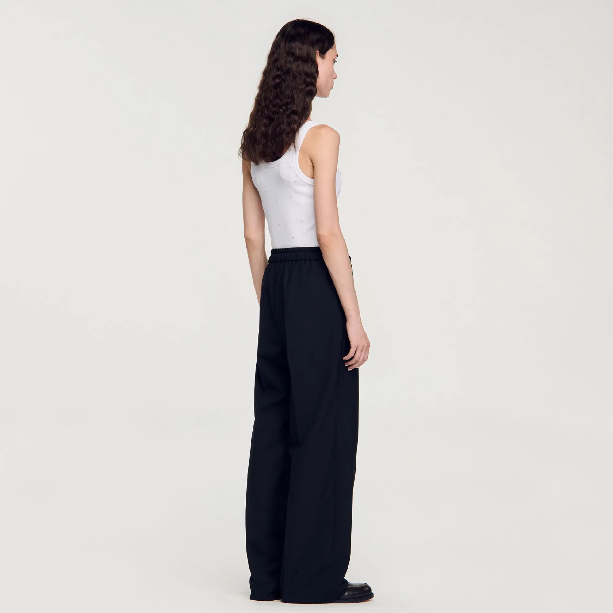 Pantalons & Jeans*SANDRO Pantalon Taille élastiquée Noir