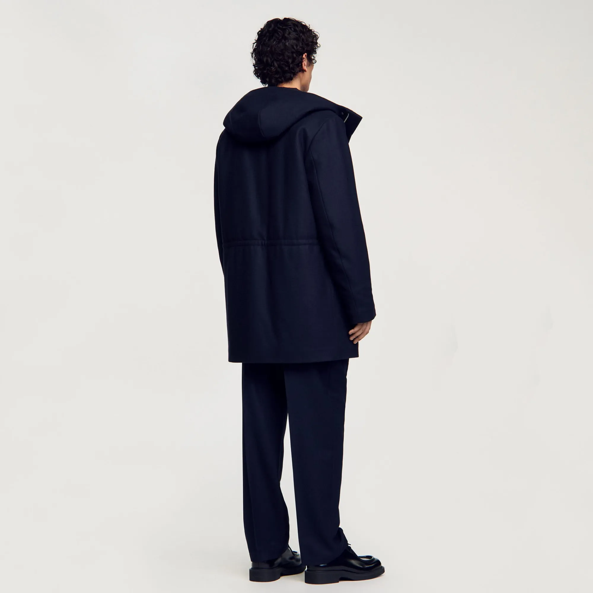 Manteaux & Blousons*SANDRO Parka En Laine à Capuche Marine