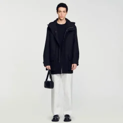 Manteaux & Blousons*SANDRO Parka Oversize En Tissu Technique Noir