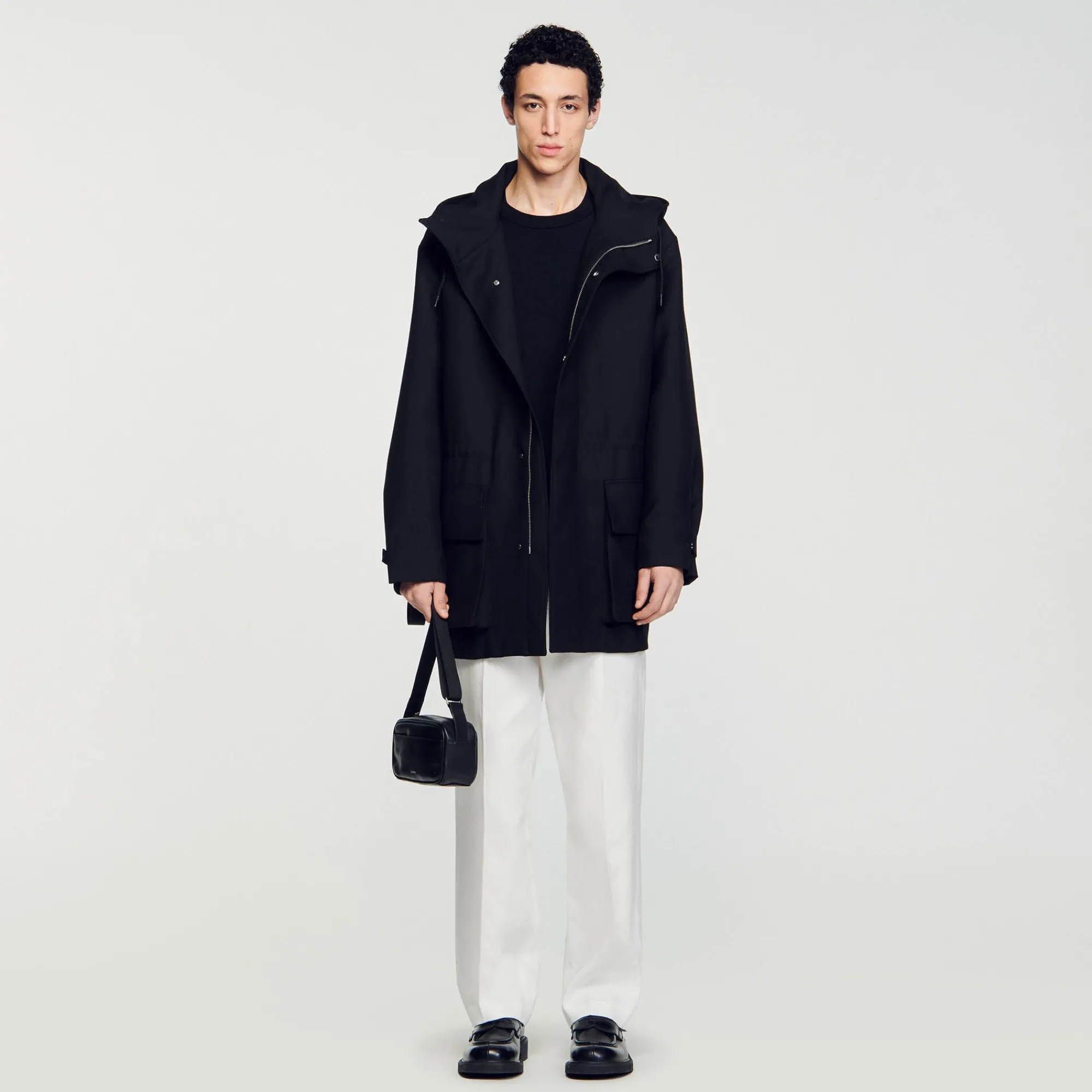 Manteaux & Blousons*SANDRO Parka Oversize En Tissu Technique Noir