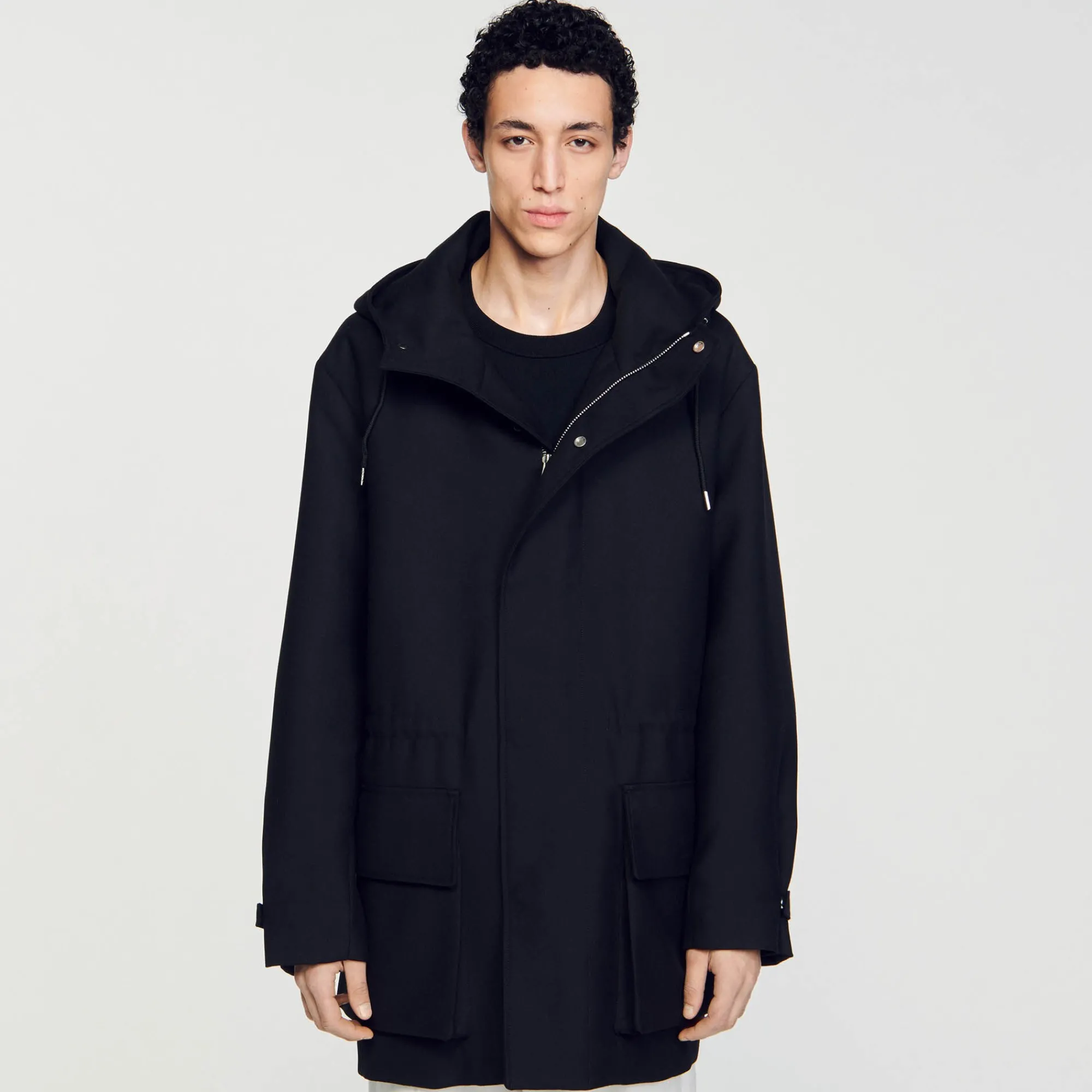 Manteaux & Blousons*SANDRO Parka Oversize En Tissu Technique Noir