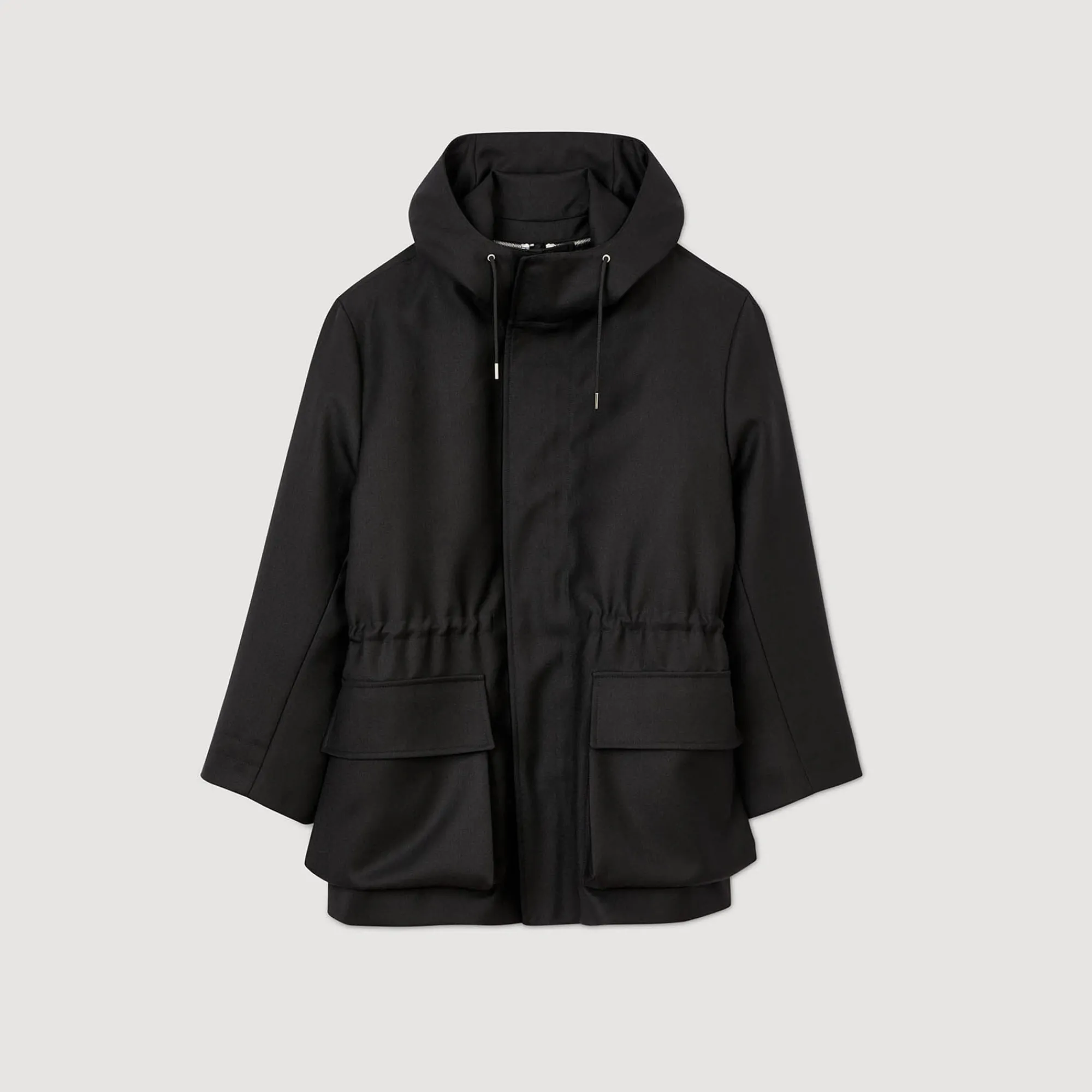 Manteaux & Blousons*SANDRO Parka Oversize En Tissu Technique Noir