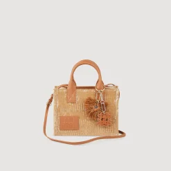 Sacs Cabas|Mini Sacs*SANDRO Petit Cabas Kasbah à Sequins Beige