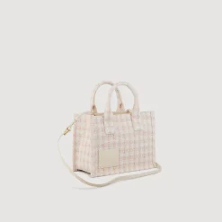 Sacs Cabas|Sacs Porté Épaule*SANDRO Petit Cabas Kasbah En Tweed Rose Clair