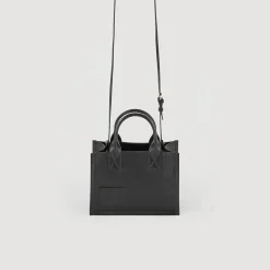 Sacs Cabas|Sacs Porté Épaule*SANDRO Petit Cabas Kasbah Tannerie Certifiée Noir