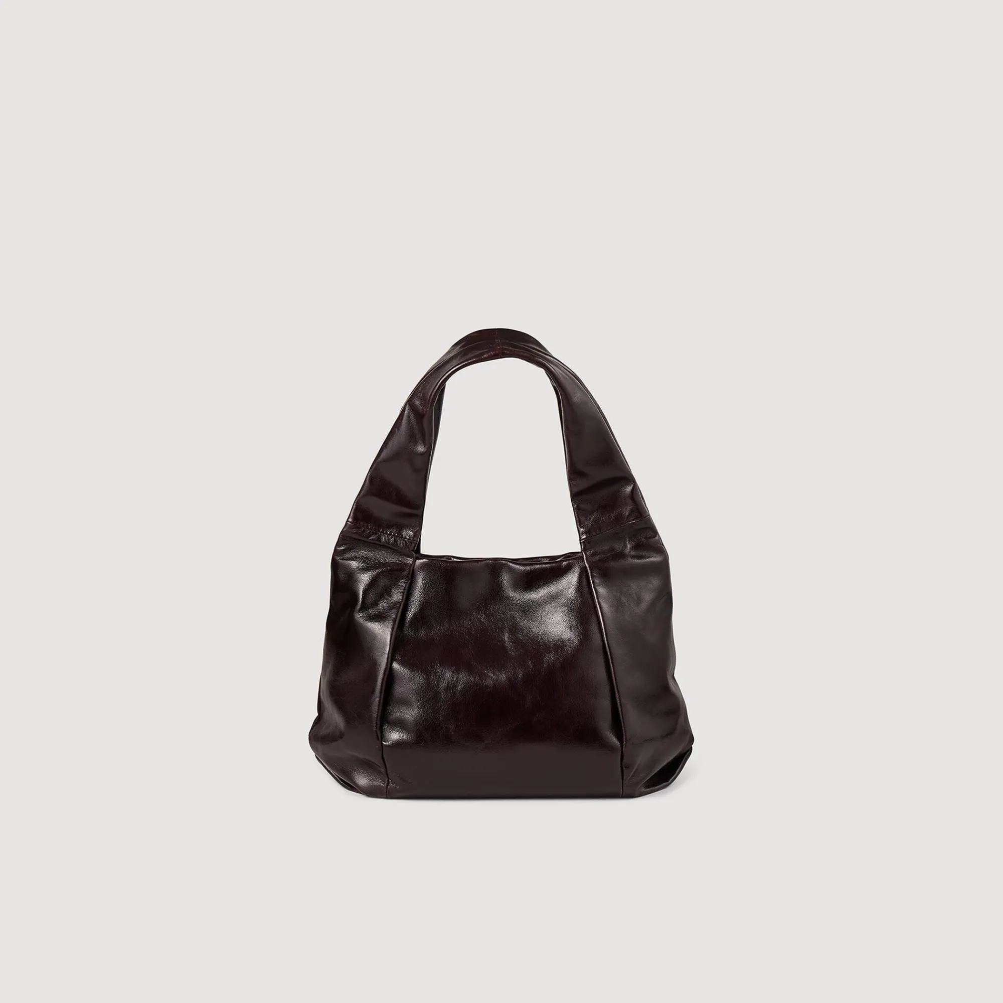 Sacs Cabas|Sacs Porté Épaule*SANDRO Petit Sac En Cuir Brillant Bordeaux