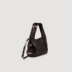 Sacs Cabas|Sacs Porté Épaule*SANDRO Petit Sac En Cuir Brillant Bordeaux