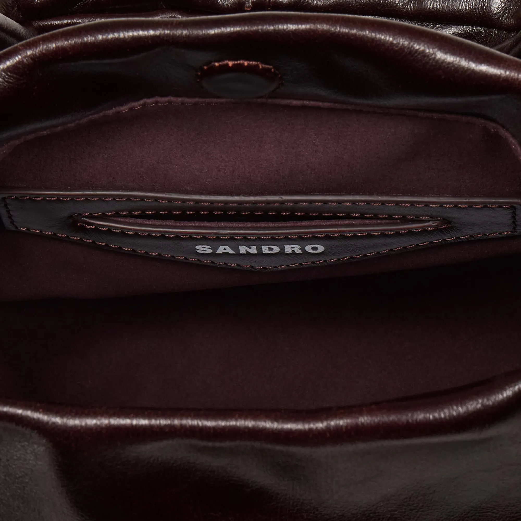 Sacs Cabas|Sacs Porté Épaule*SANDRO Petit Sac En Cuir Brillant Bordeaux