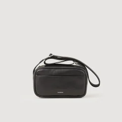 Mini Sacs|Sacs À Bandoulière*SANDRO Petit Sac En Cuir Lisse Noir