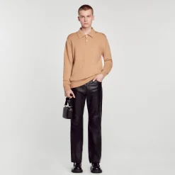 Sacs À Bandoulière|Mini Sacs*SANDRO Petit Sac En Cuir Reconstitué Noir