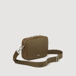 Mini Sacs|Sacs À Bandoulière*SANDRO Petit Sac En Cuir Reconstitué Kaki Fonce