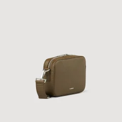 Mini Sacs|Sacs À Bandoulière*SANDRO Petit Sac En Cuir Reconstitué Kaki Fonce