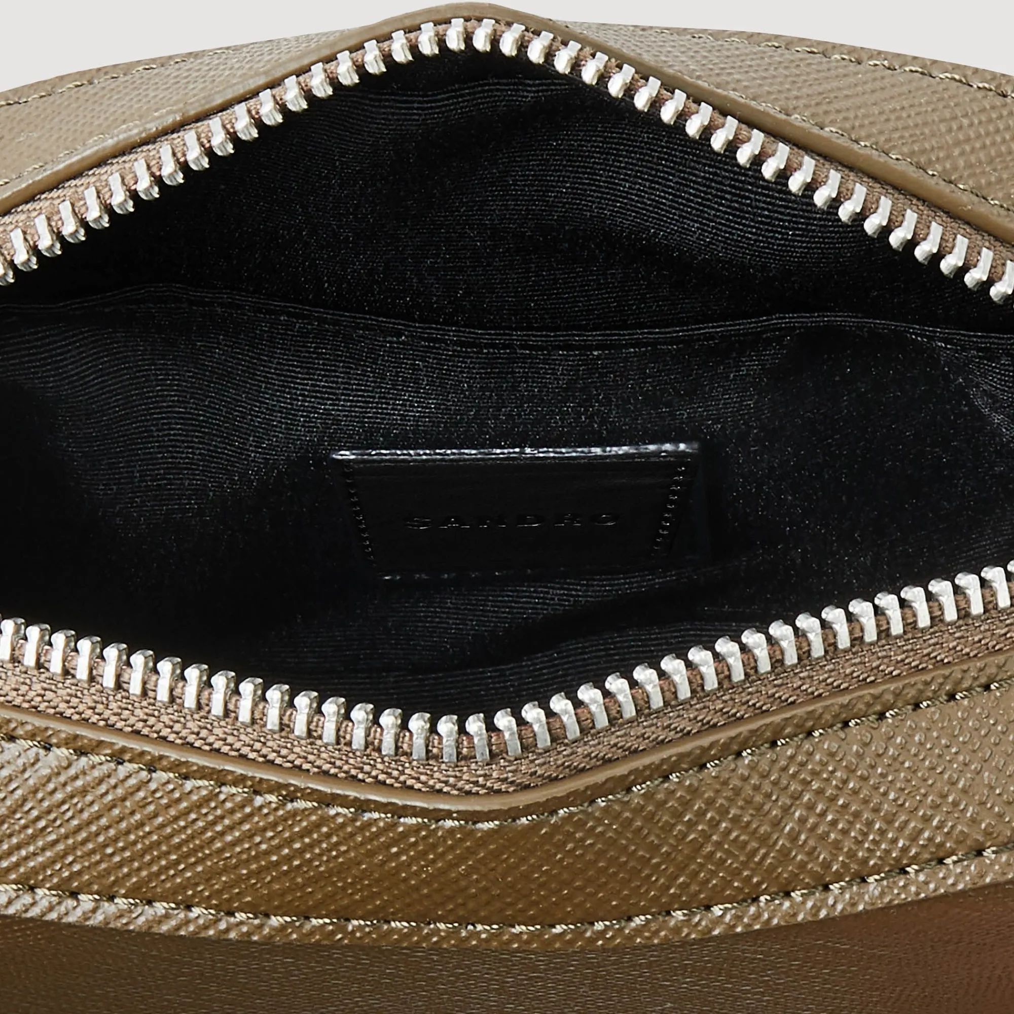 Mini Sacs|Sacs À Bandoulière*SANDRO Petit Sac En Cuir Reconstitué Kaki Fonce