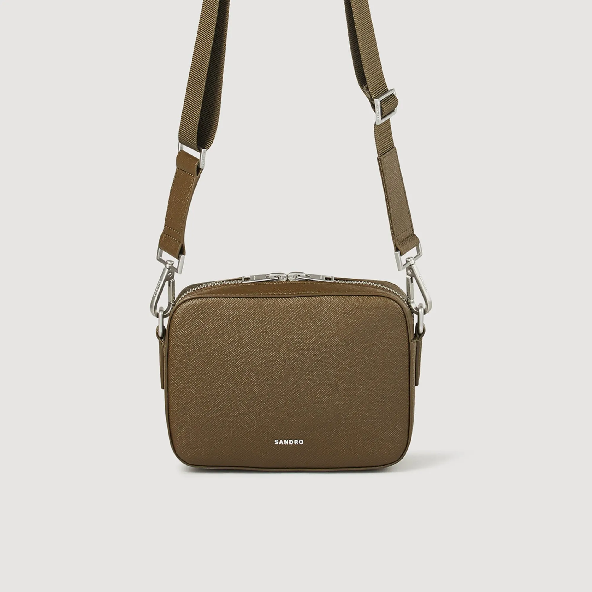 Mini Sacs|Sacs À Bandoulière*SANDRO Petit Sac En Cuir Reconstitué Kaki Fonce