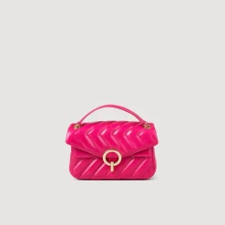 Sacs Porté Épaule|Mini Sacs*SANDRO Petit Sac Yza En Cuir Lisse Fushia