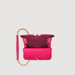Sacs Porté Épaule|Mini Sacs*SANDRO Petit Sac Yza En Cuir Lisse Fushia