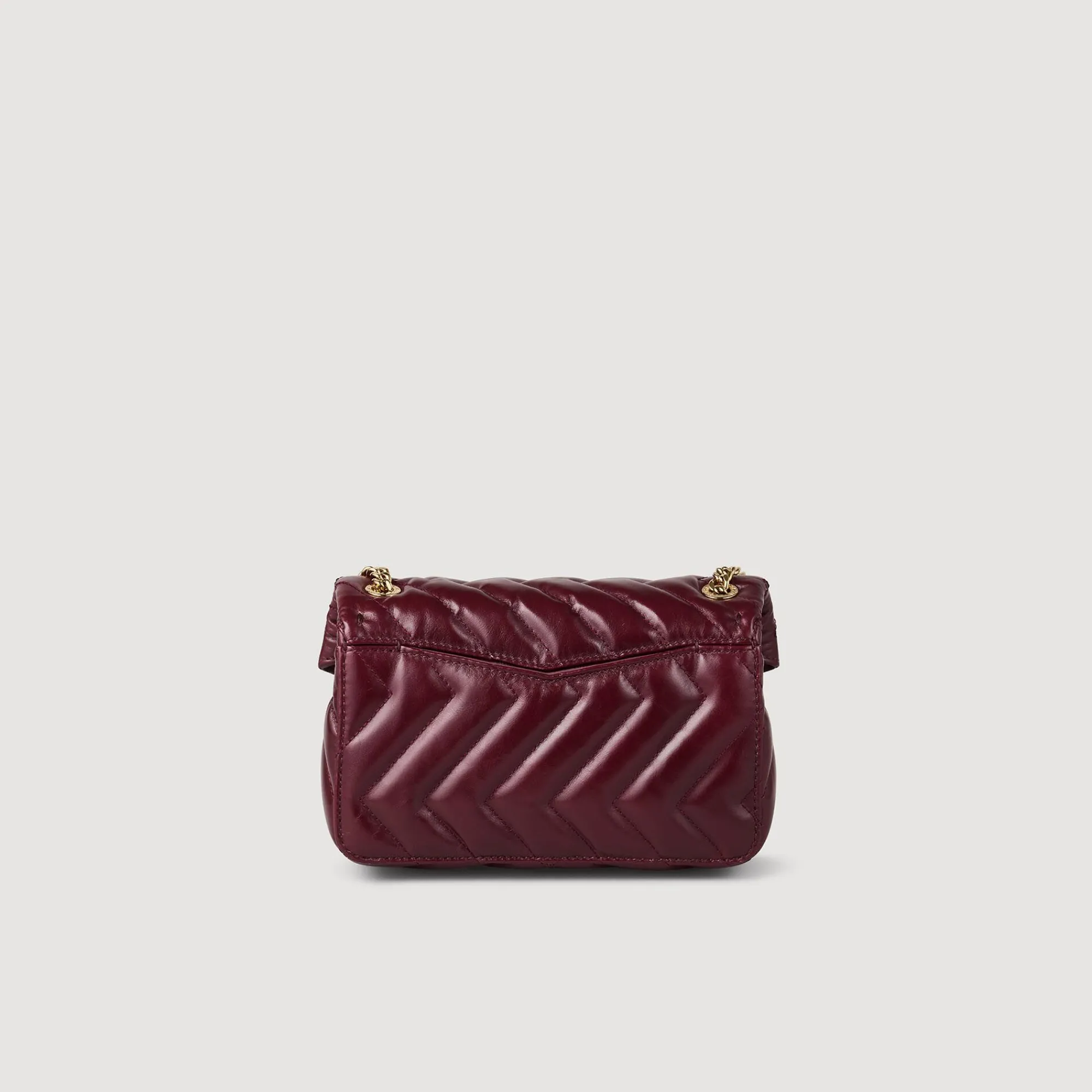 Sacs Porté Épaule|Sacs À Bandoulière*SANDRO Petit Sac Yza En Cuir Lisse Bordeaux