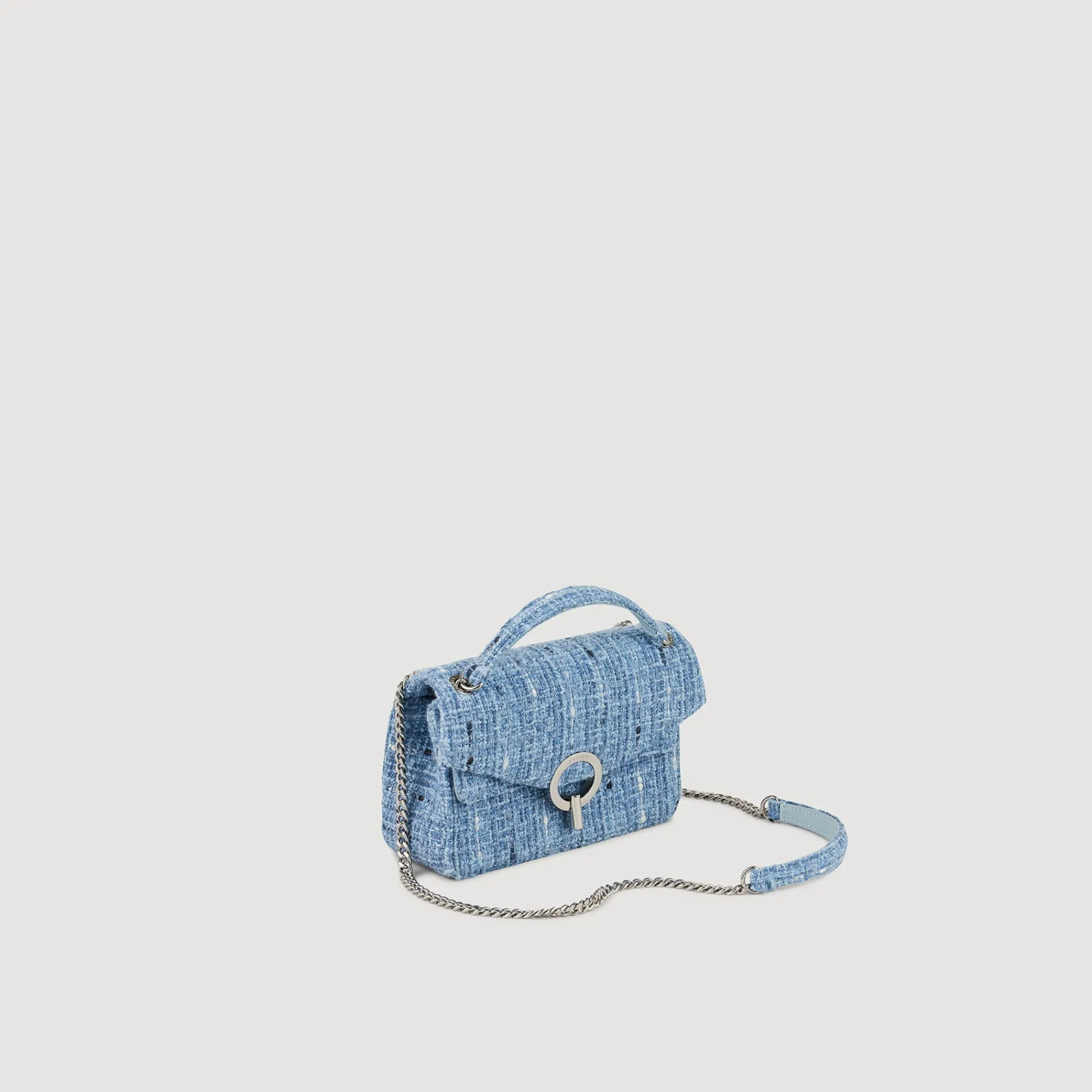 Sacs Porté Épaule|Mini Sacs*SANDRO Petit Sac Yza En Tweed Bleu