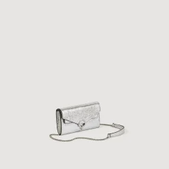 Sacs Porté Épaule|Sacs À Bandoulière*SANDRO Pochette Yza En Cuir Argent