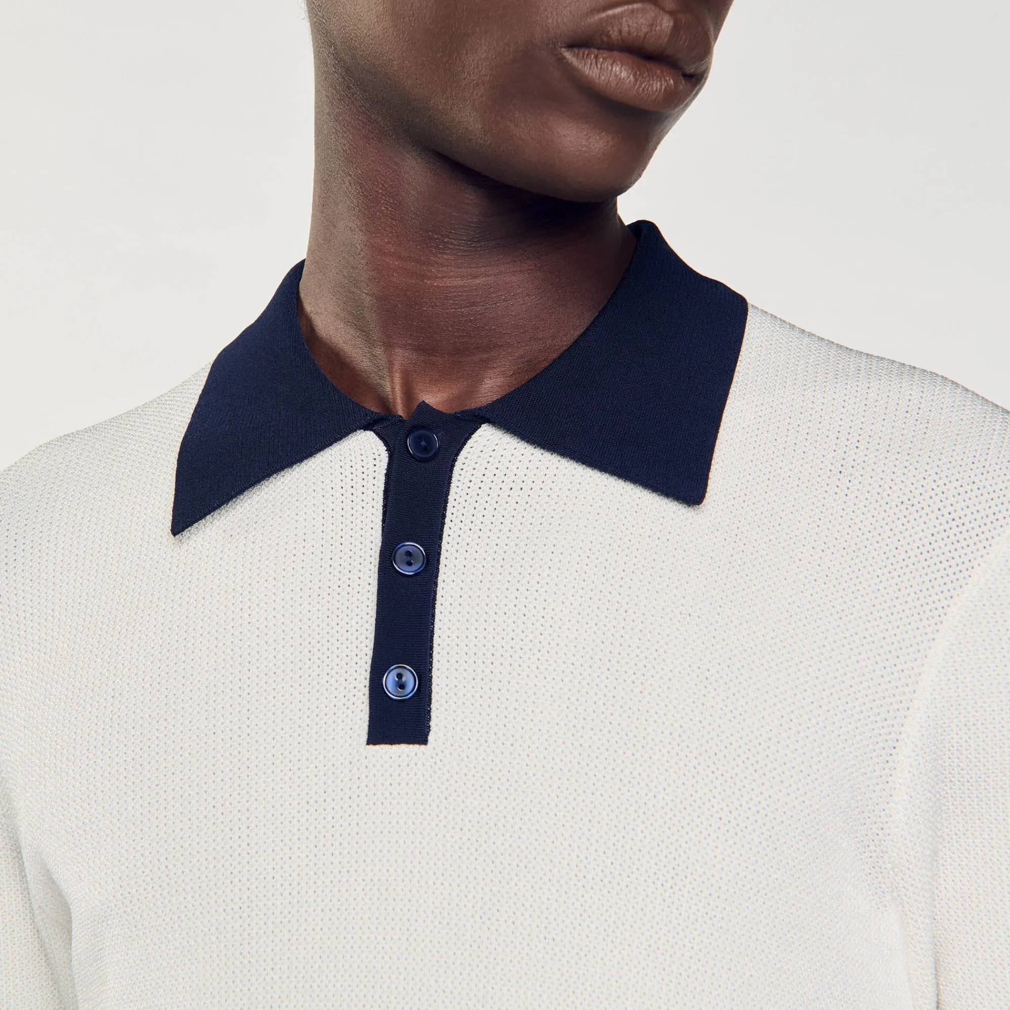 T-Shirts & Polos|Pulls & Gilets*SANDRO Polo Bicolore Ecru
